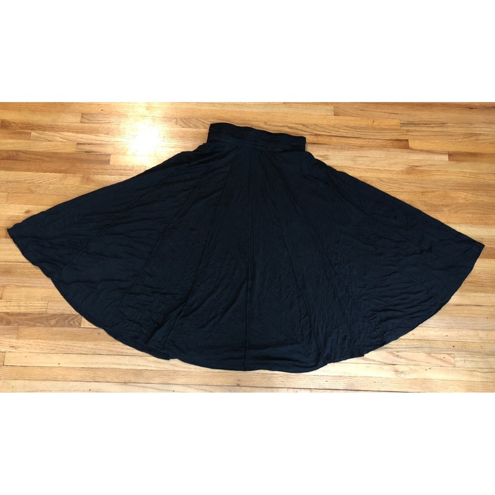 Cirana A-Line Skirt‎ Women's S Black Rayon Stretch Elastic Waist Pull On Work